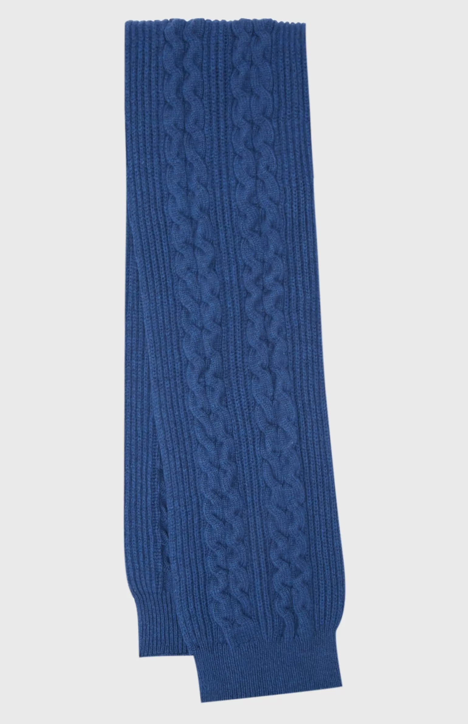Women Pringle of Scotland All Over Rib And Cable Detail Scarf In Storm Blue
