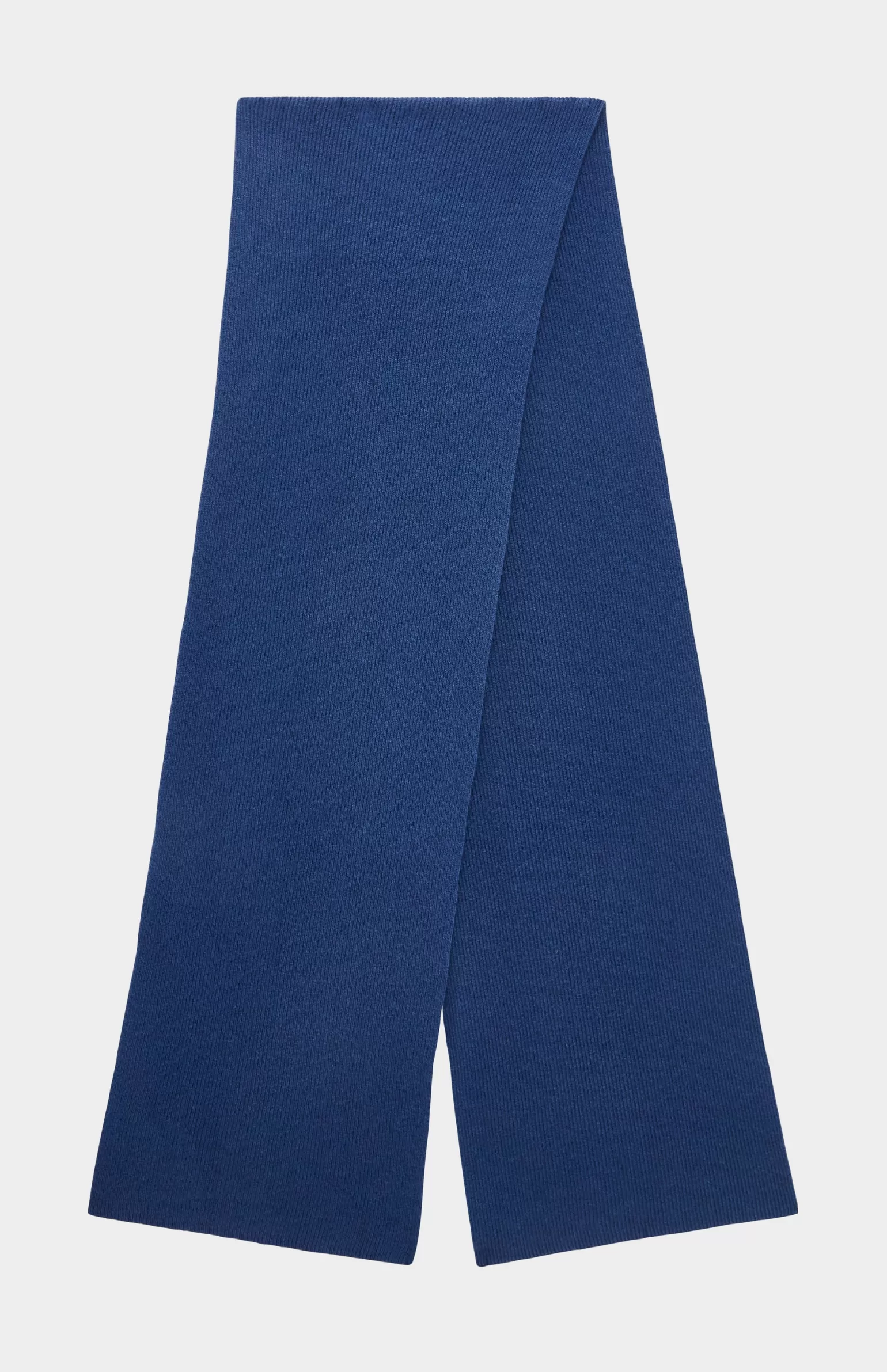 Pringle of Scotland Cashmere Blend Scarf With Allover Fine Rib In Night Sky