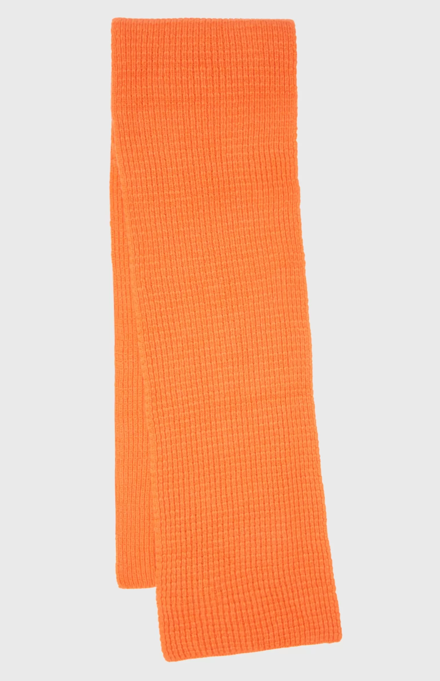 Women Pringle of Scotland Cashmere Scarf In A Waffle Stitch In Apricot Orange