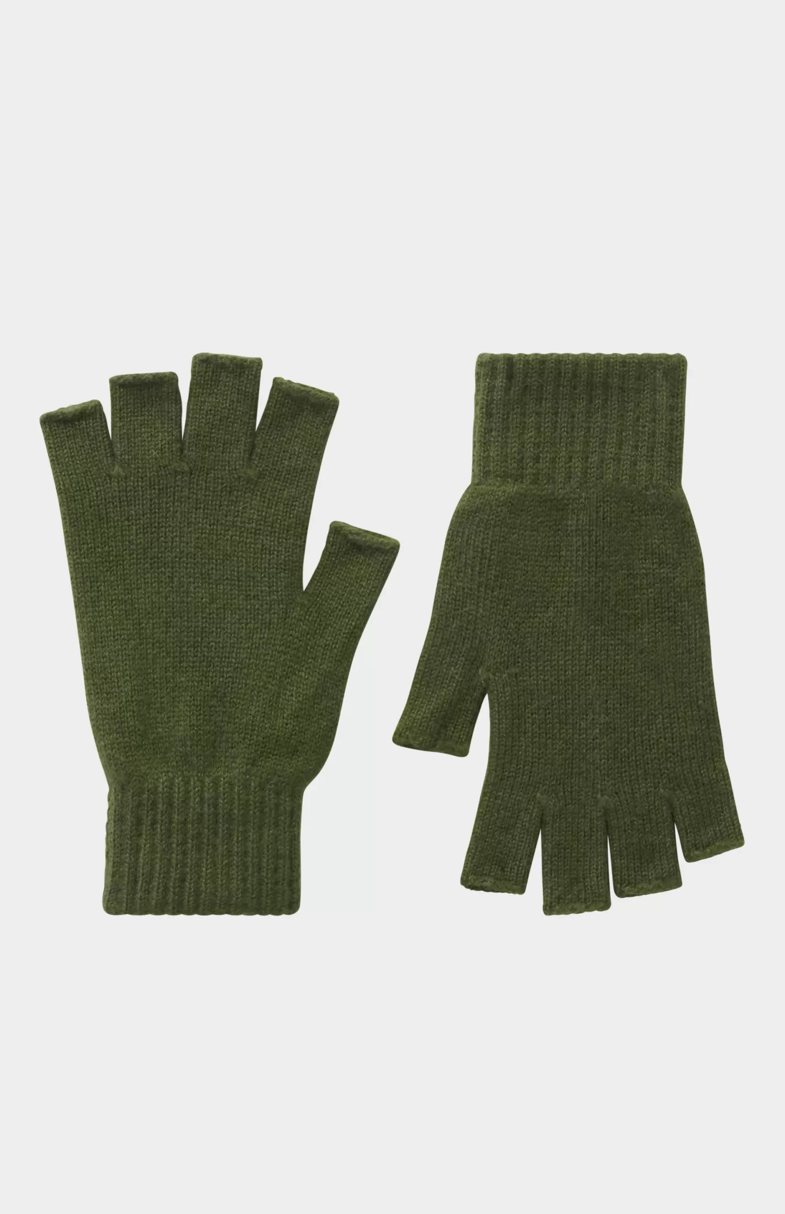 Women Pringle of Scotland Fingerless Cashmere Gloves In Evergreen