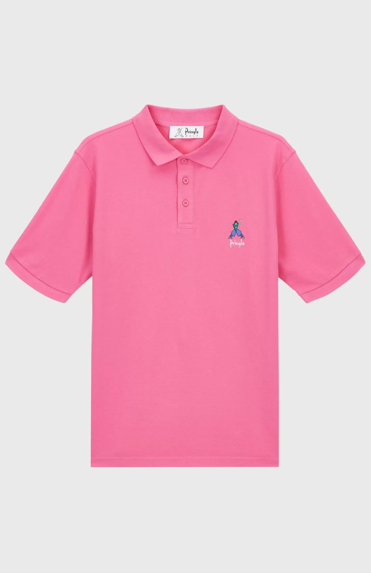 Pringle of Scotland Geometric George Golf Cotton Polo Shirt In Heather Pink