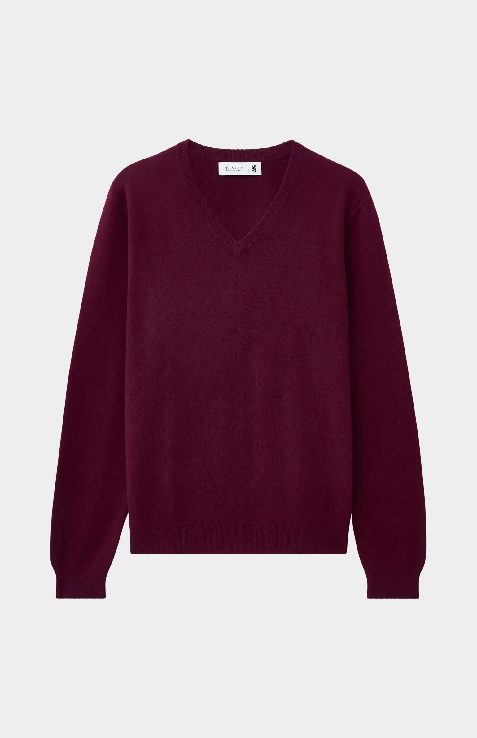 Pringle of Scotland Men's Classic V Neck Cashmere Jumper In Burgundy