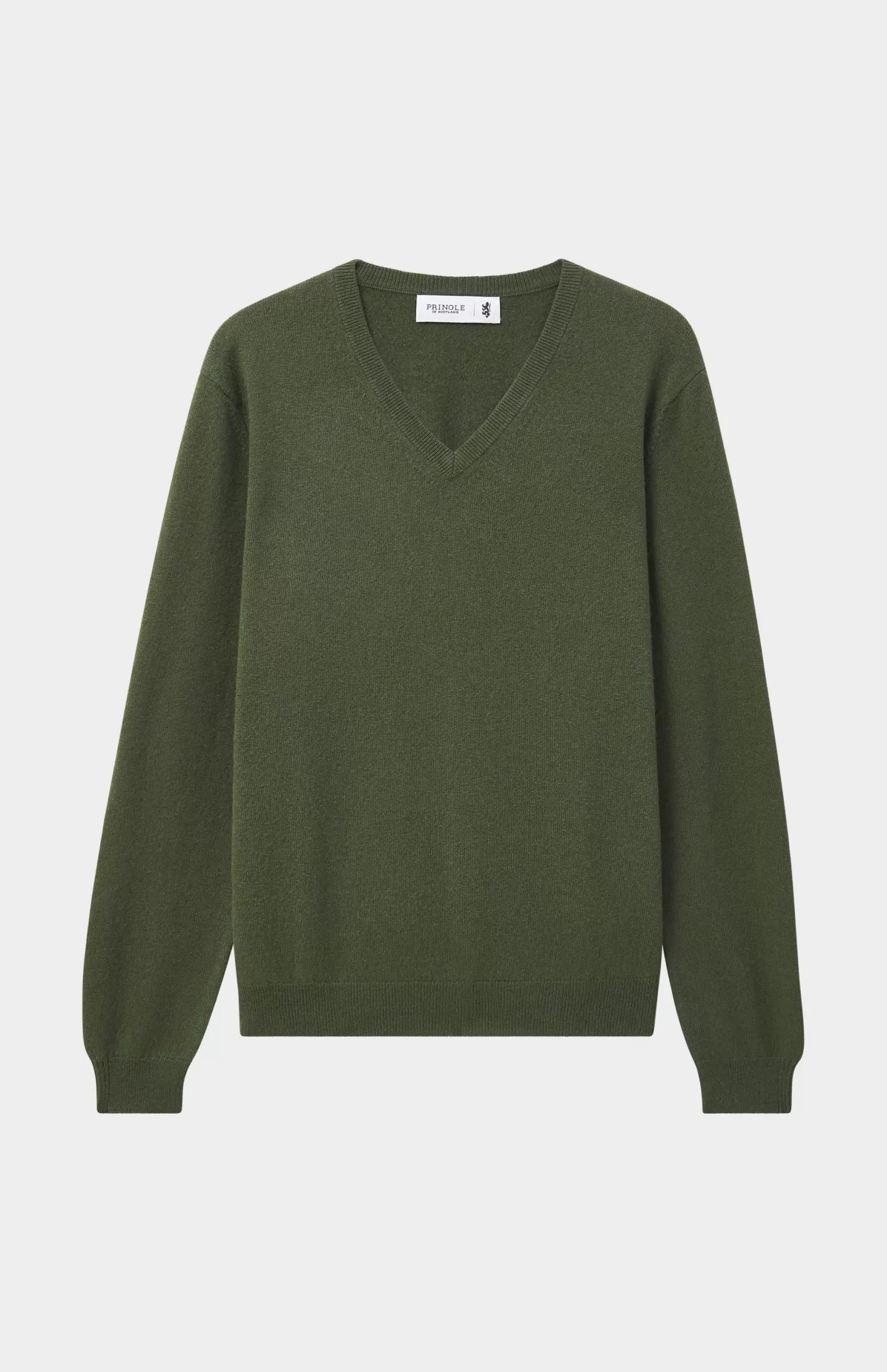 Pringle of Scotland Men's Classic V Neck Cashmere Jumper In Evergreen