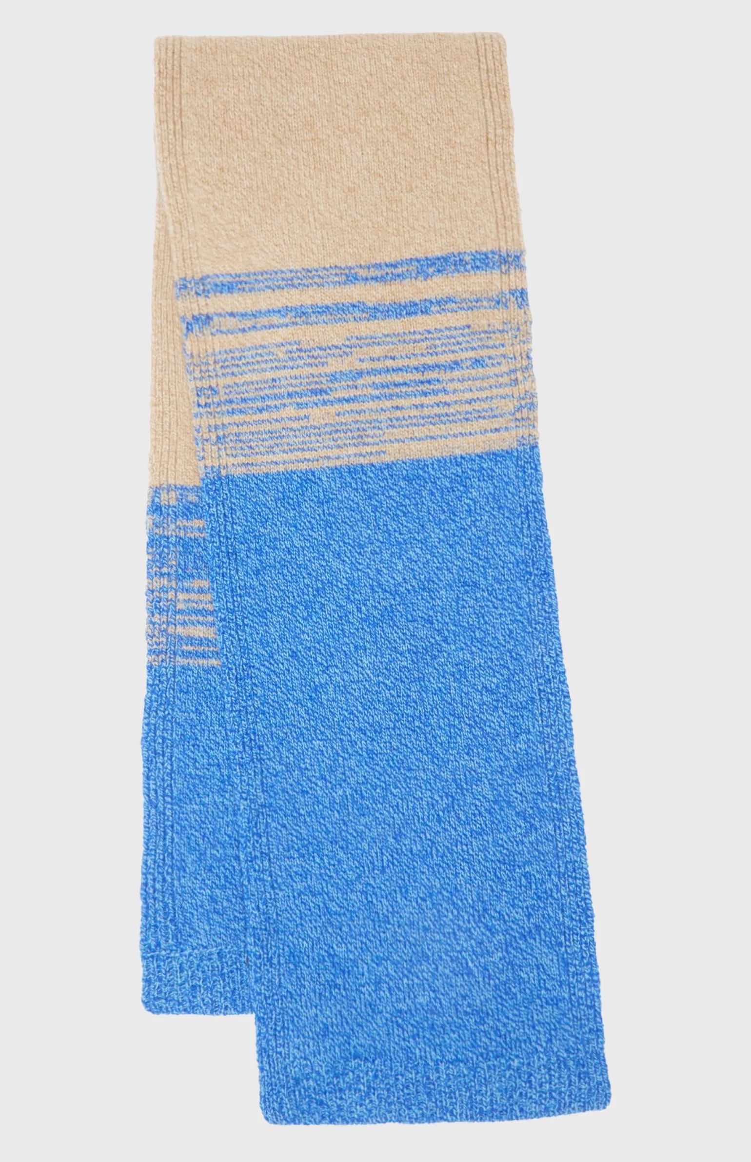 Pringle of Scotland Men's Lambswool Scarf With A Mouline Degrade Effect In Cobalt And Camel