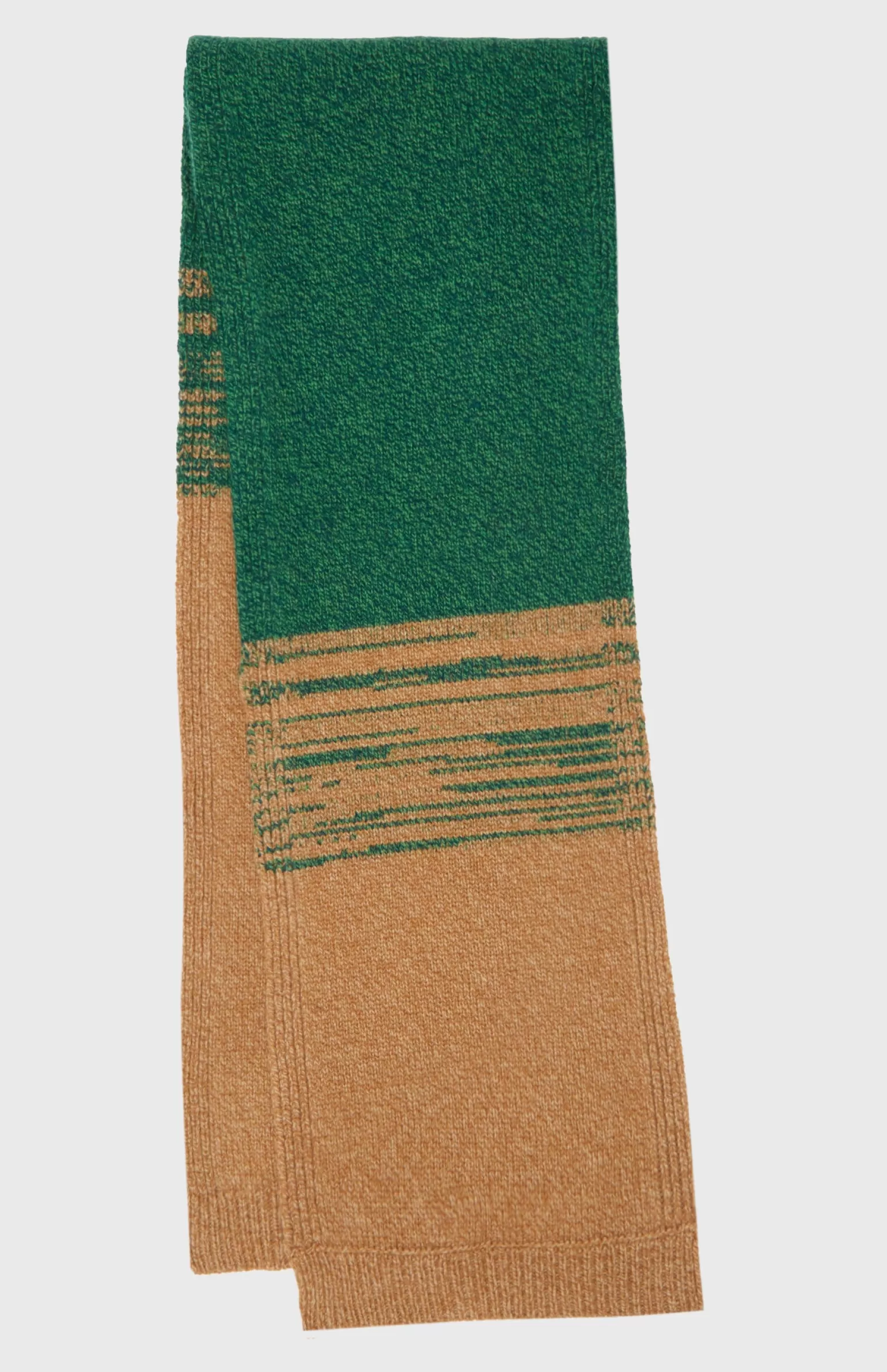 Pringle of Scotland Men's Lambswool Scarf With A Mouline Degrade Effect In Vicuna and Evergreen