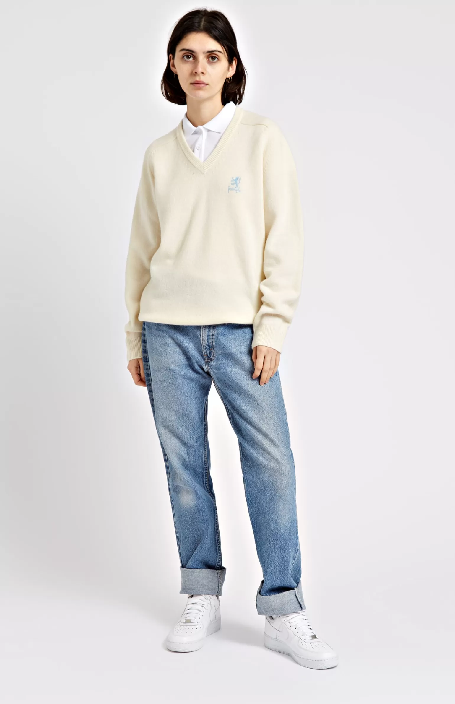 Women Pringle of Scotland Women's Archive V Neck Lambswool Blend Jumper In Ivory