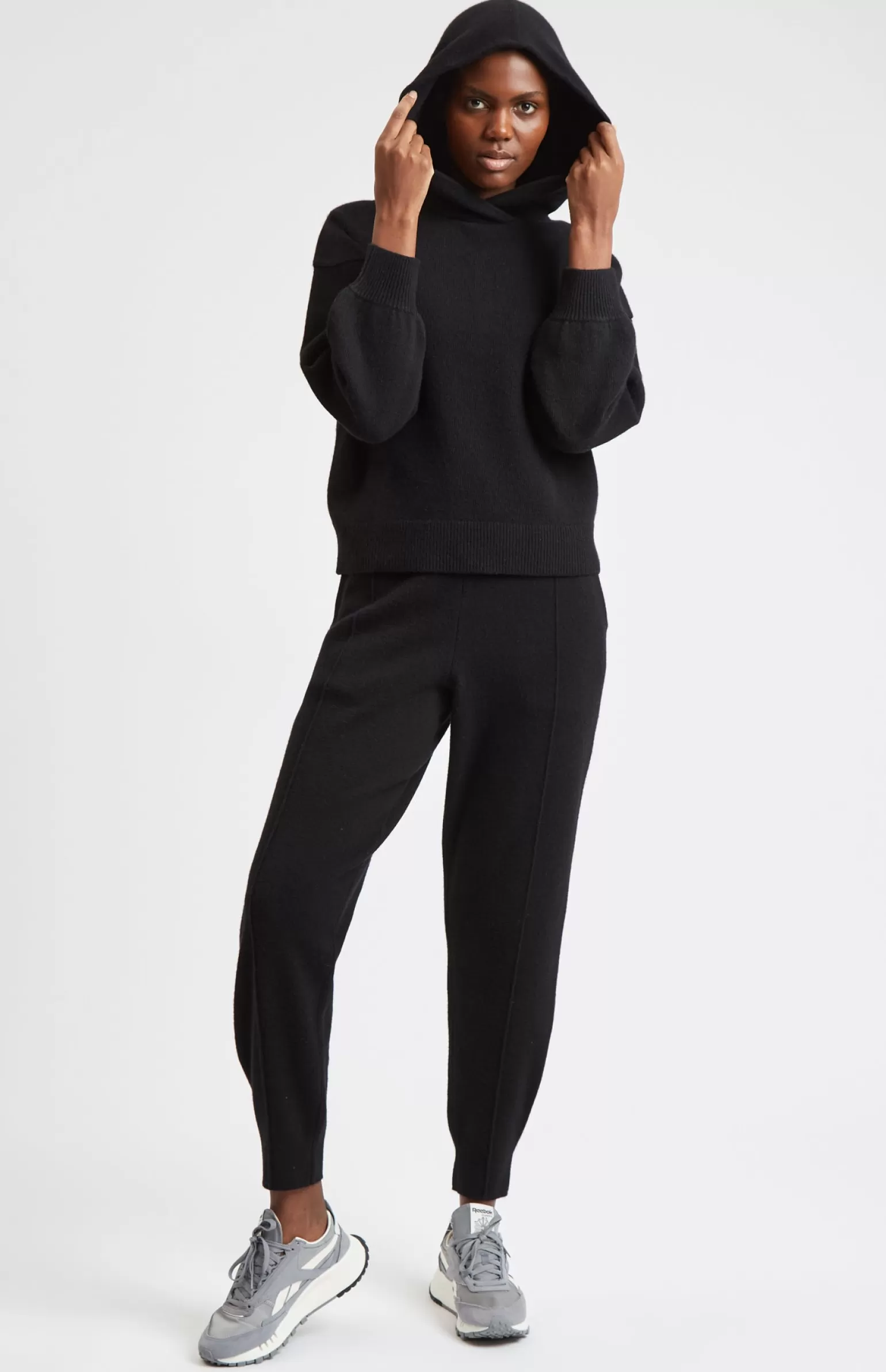 Women Pringle of Scotland Women's Cashmere Blend Hoodie In Black