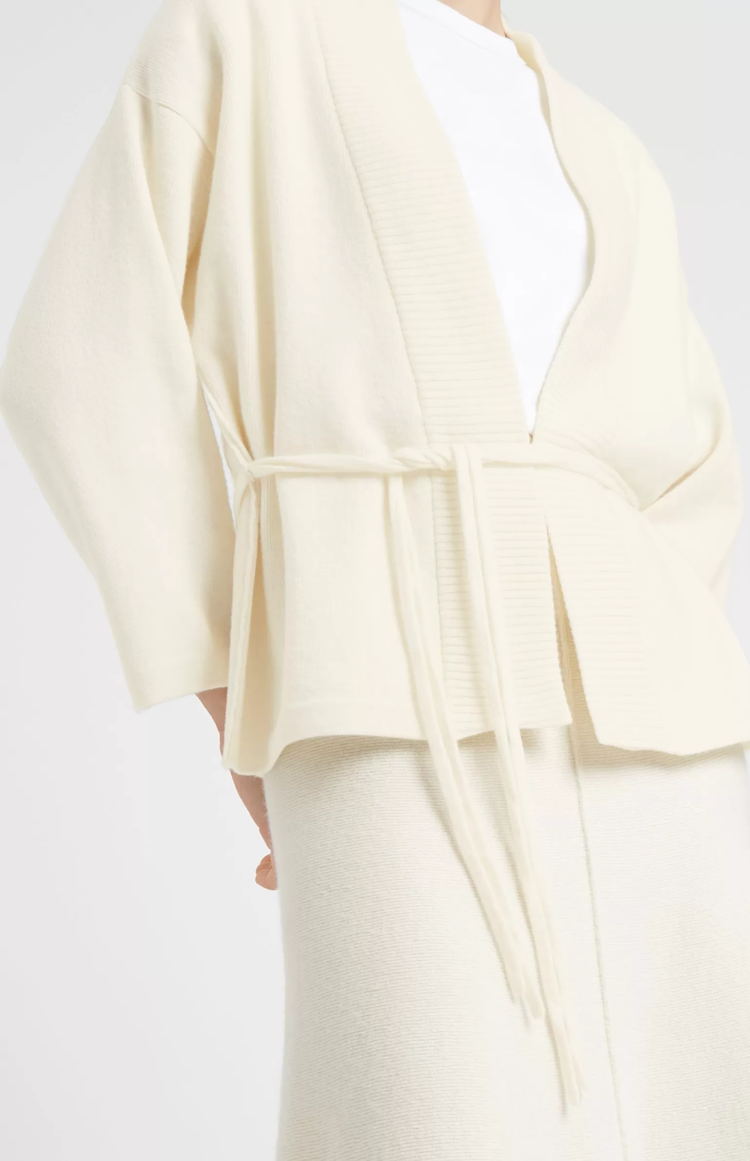 Women Pringle of Scotland Women's Cashmere Blend Wrap Cardigan In Cream