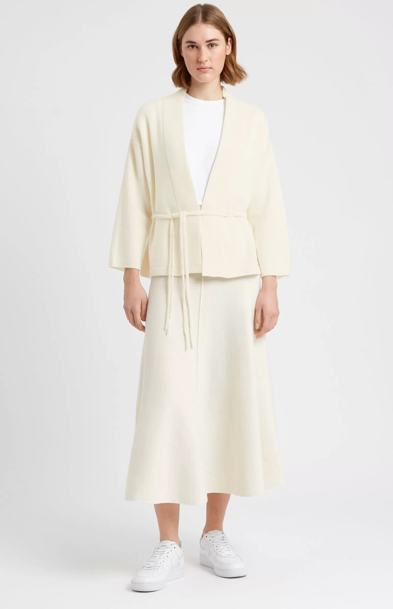 Women Pringle of Scotland Women's Cashmere Blend Wrap Cardigan In Cream