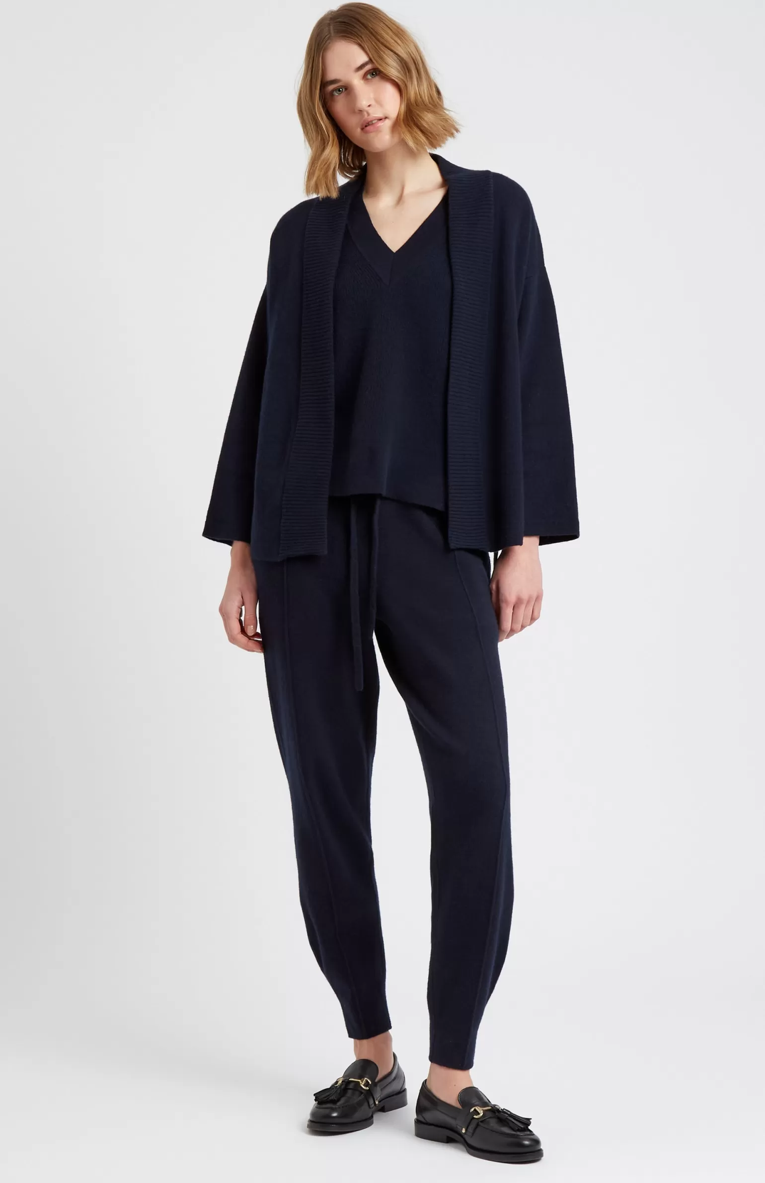 Women Pringle of Scotland Women's Cashmere Blend Wrap Cardigan In Indigo