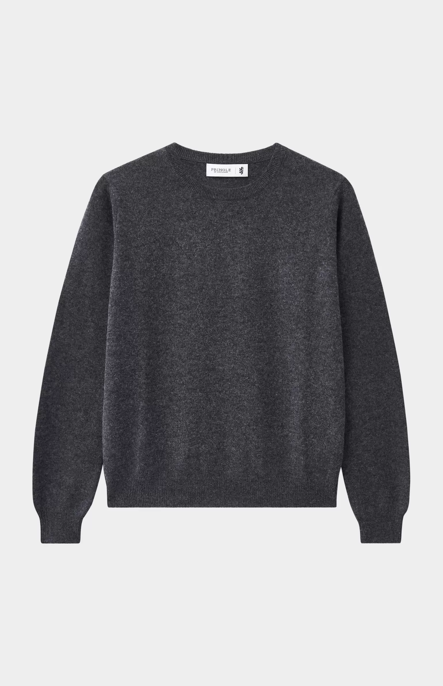 Women Pringle of Scotland Womens Classic Round Neck Cashmere Jumper In Charcoal