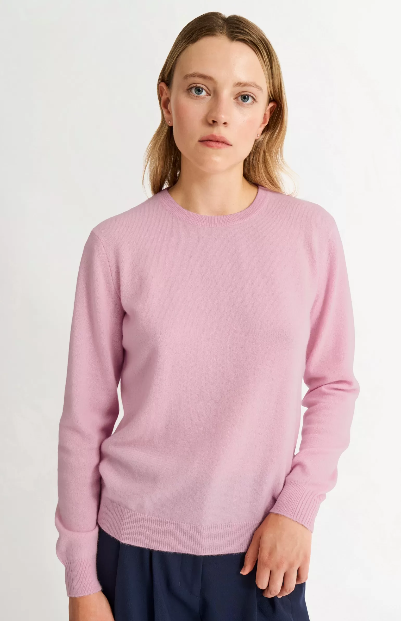 Women Pringle of Scotland Womens Classic Round Neck Cashmere Jumper In Pink