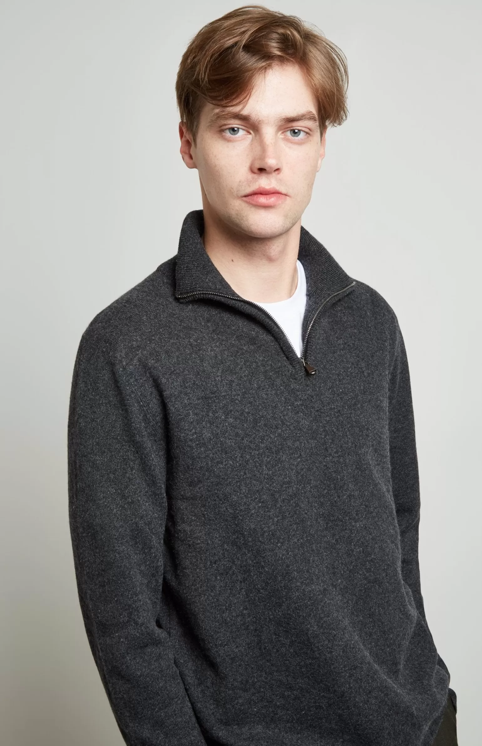 Pringle of Scotland Zip Neck Cashmere Jumper In Grey